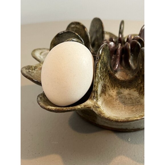 Ironfoot Pottery Sculpture Pipe Holder or Deviled Egg Dish? Amish Made Art - Picture 13 of 13